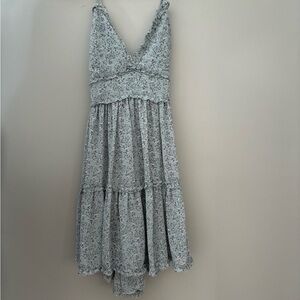 She + Sky Blue Smocked Tiered Sundress